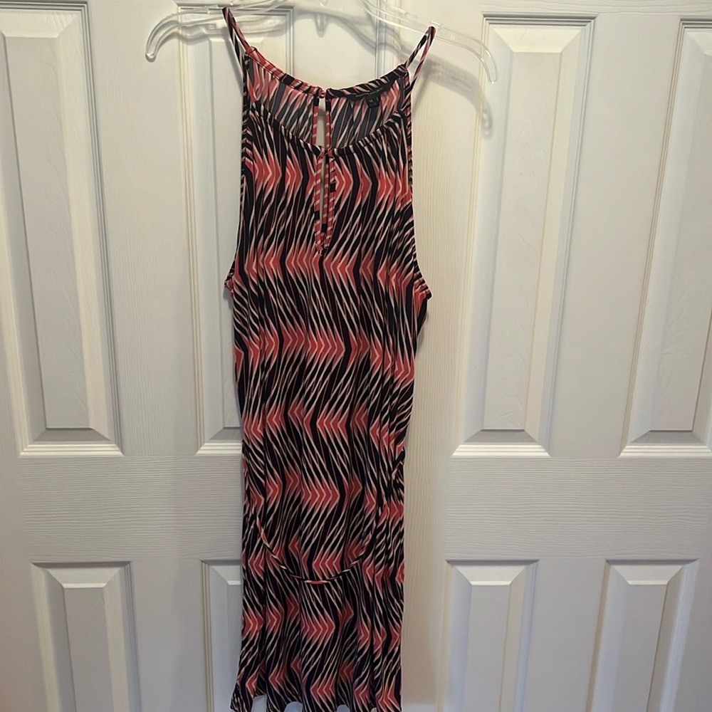 Pink and blue chevron dress